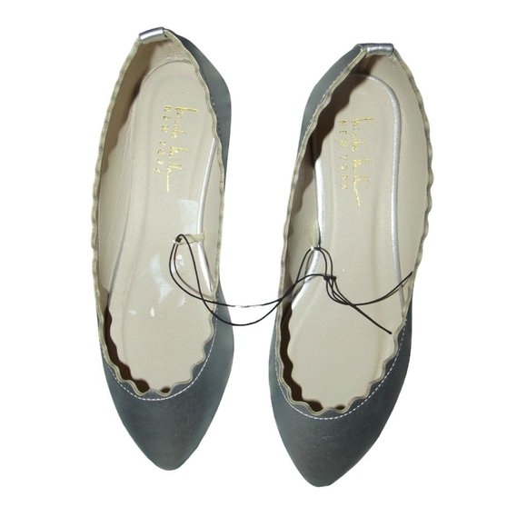 Nicole Miller Shoes 6M Silver Metallic Pointed Toe Parametta Flats 6 rubber heel - Picture 1 of 10